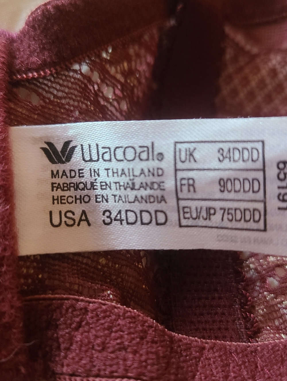 wacoal embrace lace underwire bra 34DDD - Picture 3 of 3